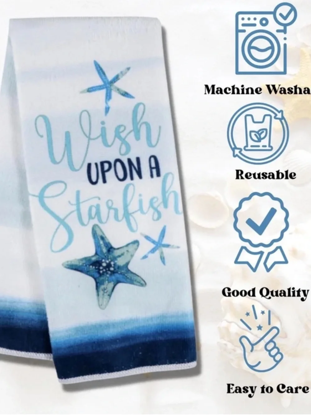 Coastal 'Wish Upon A Starfish' Kitchen Set - Blue